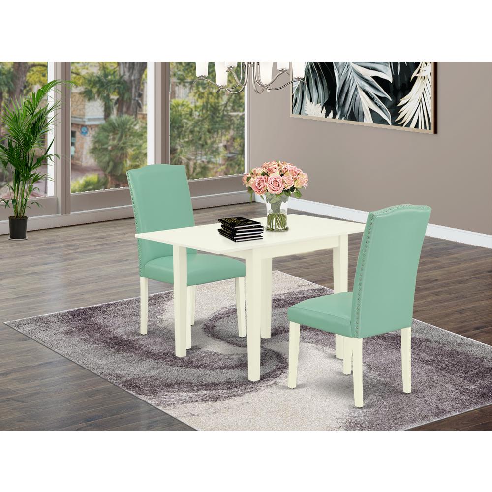 Dining Room Set Linen White, NDEN3-LWH-57. Picture 2