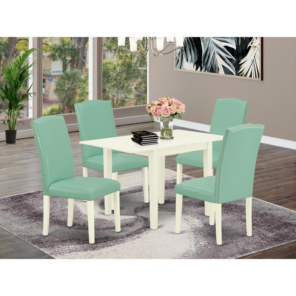 Dining Room Set Linen White, NDEN5-LWH-57. Picture 2