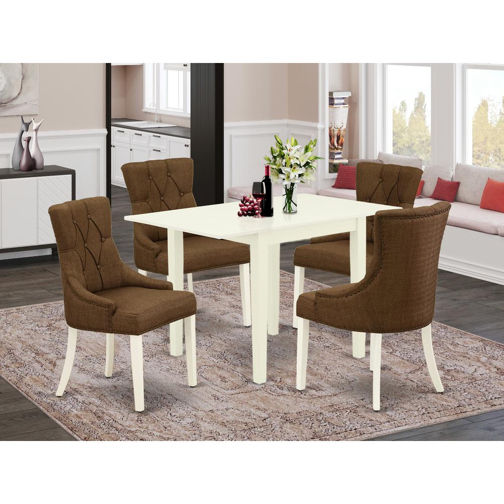 Dining Room Set Linen White, NDFR5-LWH-18. Picture 2
