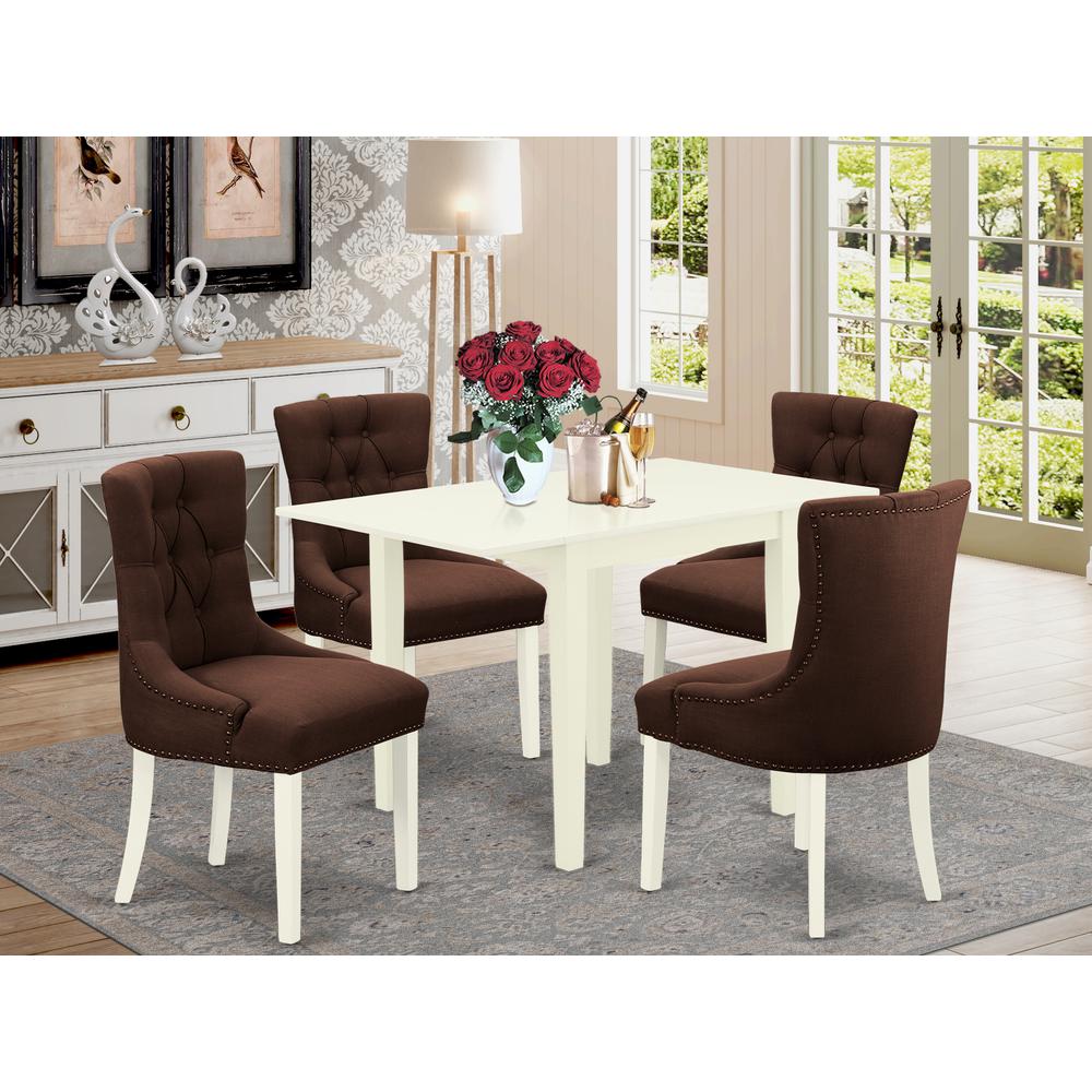 Dining Room Set Linen White, NDFR5-LWH-19. Picture 2