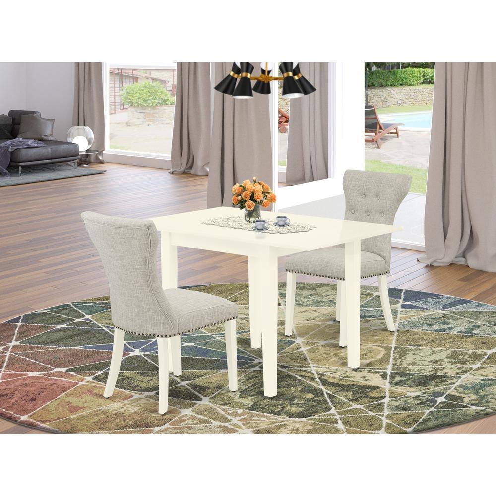 Dining Room Set Linen White, NDGA3-LWH-35. Picture 2