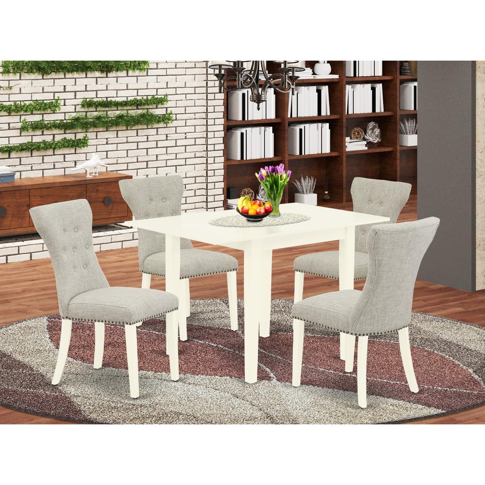 Dining Room Set Linen White, NDGA5-LWH-35. Picture 2