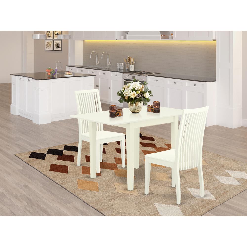 Dining Room Set Linen White, NDIP3-LWH-W. Picture 2