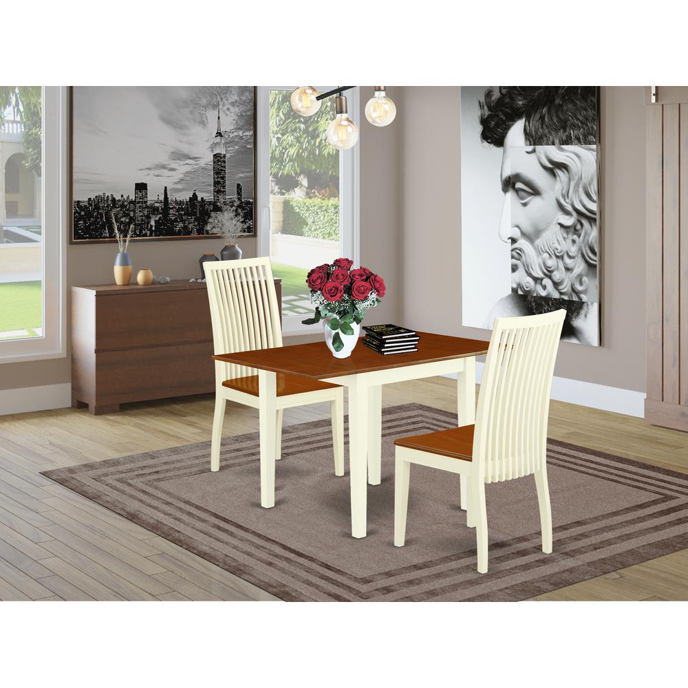 Dining Room Set Buttermilk & Cherry, NDIP3-WHI-W. Picture 2