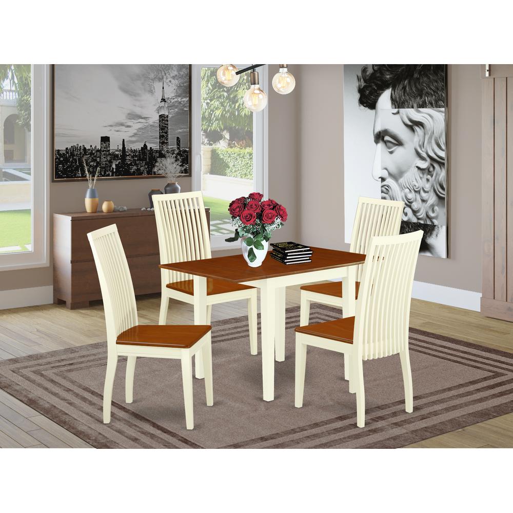 Dining Room Set Buttermilk & Cherry, NDIP5-WHI-W. Picture 2