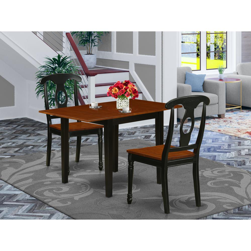 Dining Room Set Black & Cherry, NDKE3-BCH-W. Picture 2