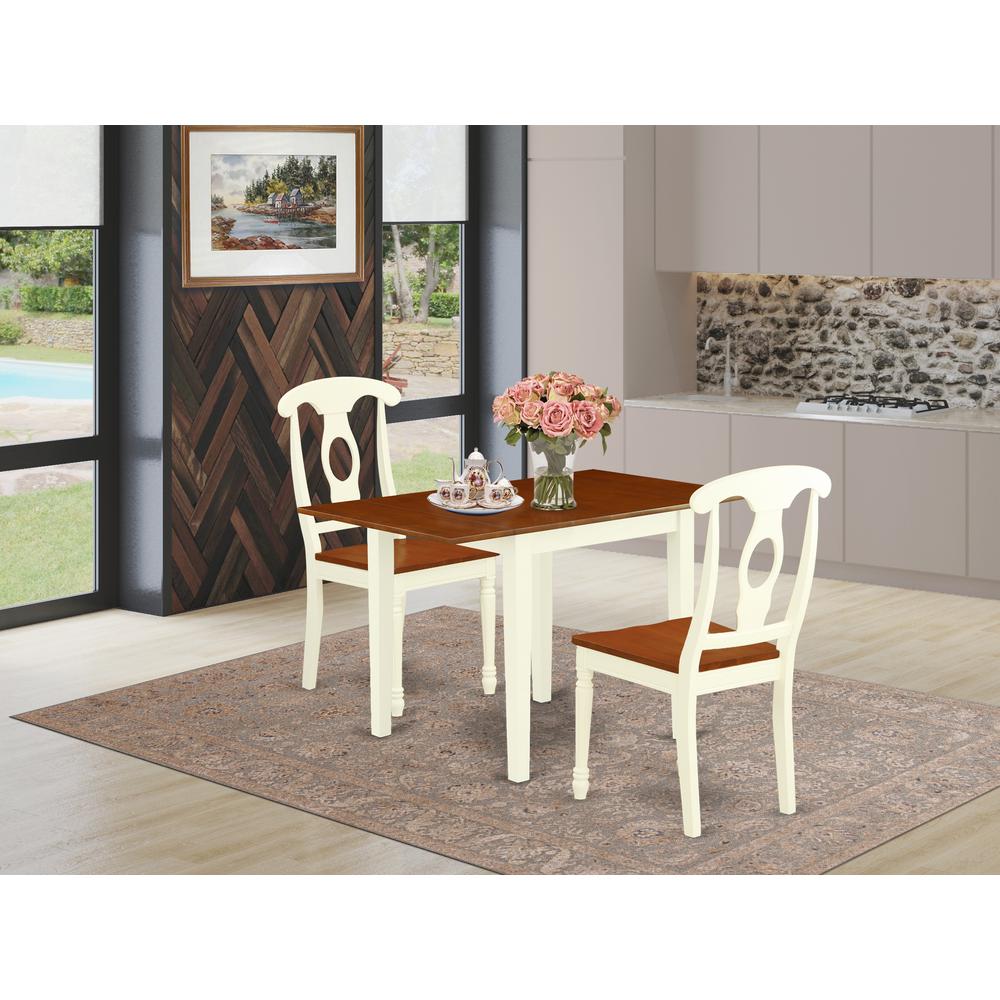 Dining Room Set Buttermilk & Cherry, NDKE3-WHI-W. Picture 2