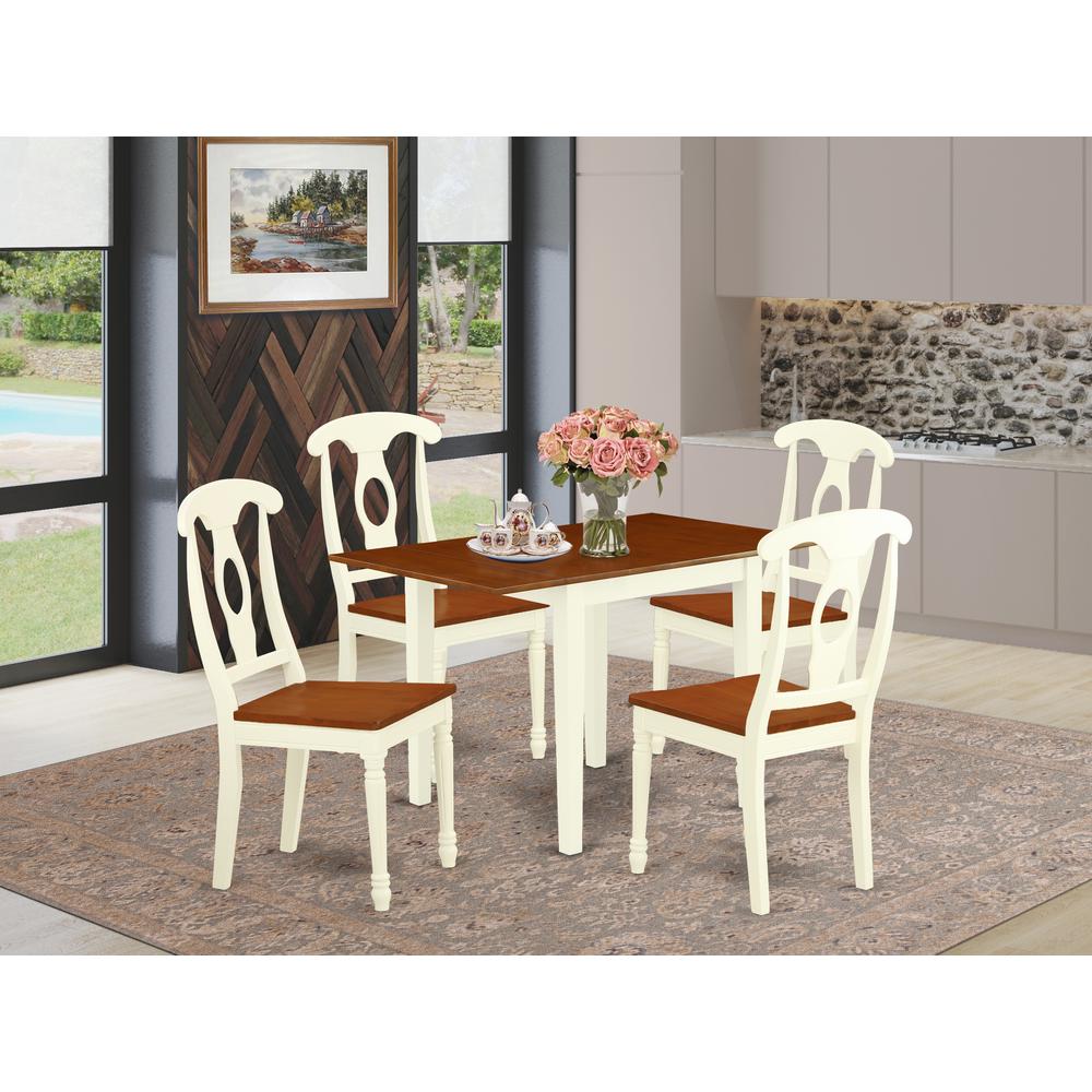 Dining Room Set Buttermilk & Cherry, NDKE5-WHI-W. Picture 2