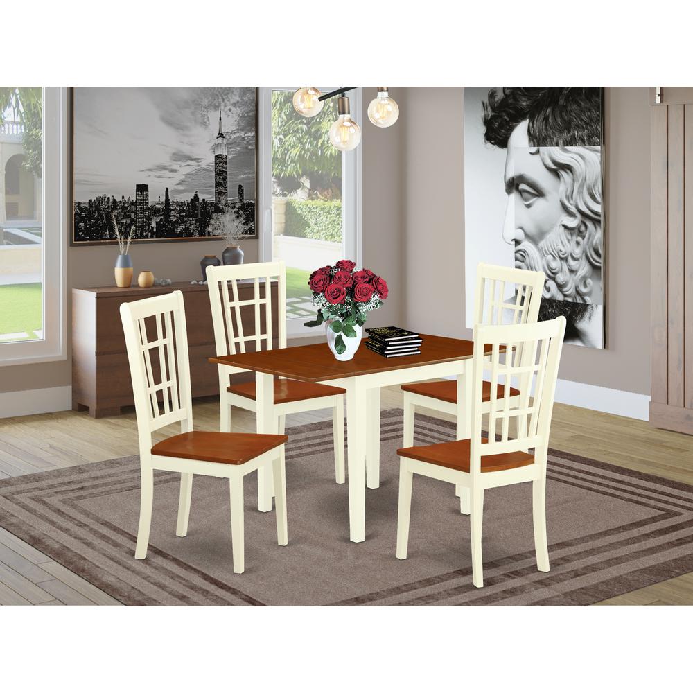Dining Room Set Buttermilk & Cherry, NDNI5-WHI-W. Picture 2
