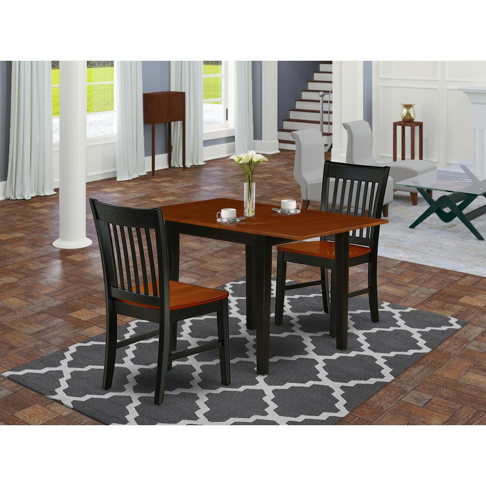 Dining Room Set Black & Cherry, NDNO3-BCH-W. Picture 2
