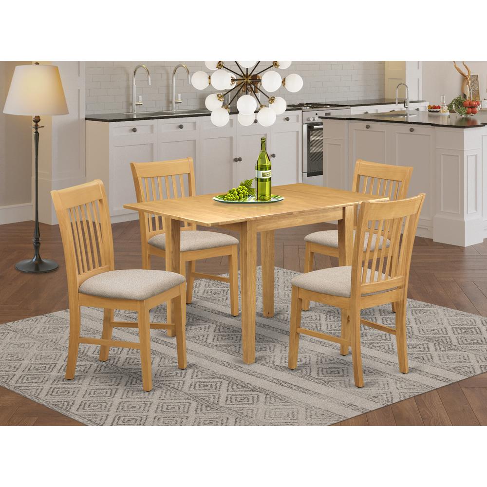 Dining Room Set Oak, NDNO5-OAK-C. Picture 2