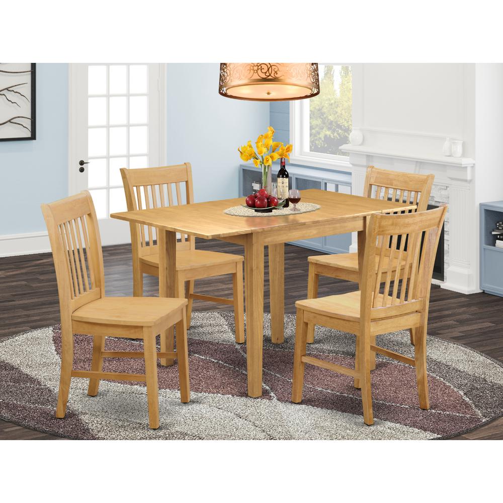 Dining Room Set Oak, NDNO5-OAK-W. Picture 2