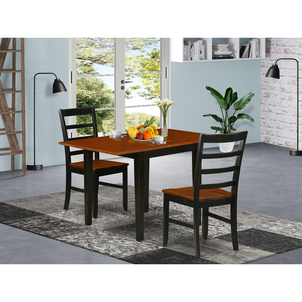 Dining Room Set Black & Cherry, NDPF3-BCH-W. Picture 2