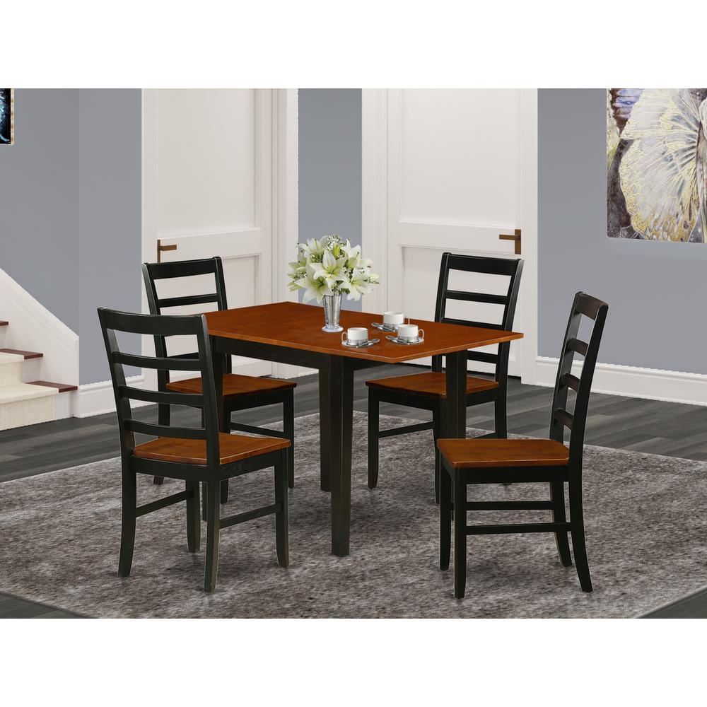 Dining Room Set Black & Cherry, NDPF5-BCH-W. Picture 2