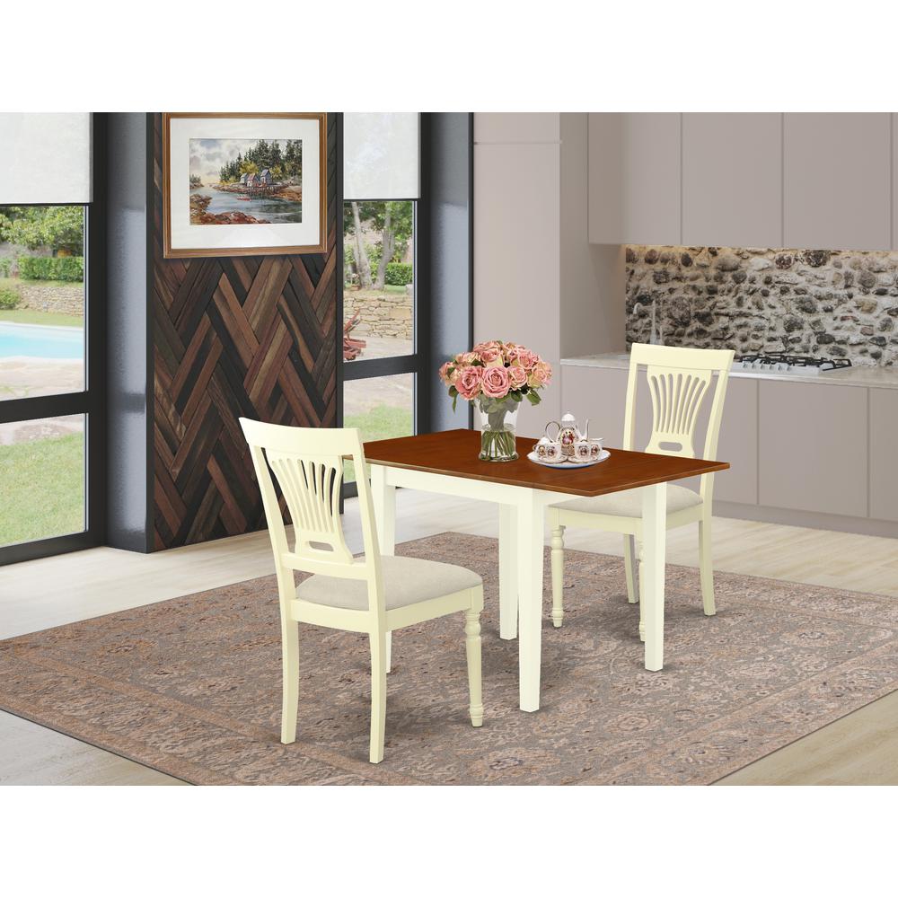 Dining Room Set Buttermilk & Cherry, NDPL3-WHI-C. Picture 2