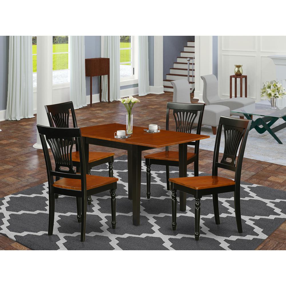 Dining Room Set Black & Cherry, NDPL5-BCH-W. Picture 2