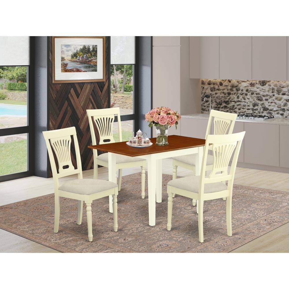 Dining Room Set Buttermilk & Cherry, NDPL5-WHI-C. Picture 2
