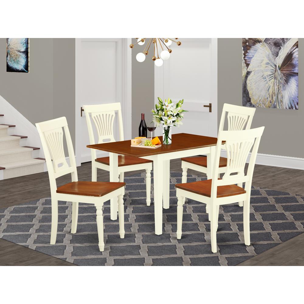 Dining Room Set Buttermilk & Cherry, NDPL5-WHI-W. Picture 2