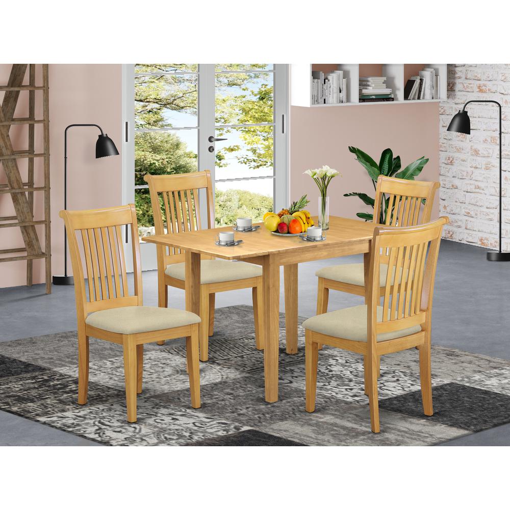 Dining Room Set Oak, NDPO5-OAK-C. Picture 2