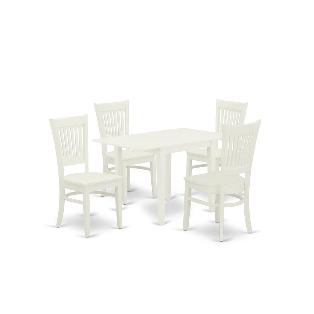 Dining Table- Dining Chairs, NDVA5-LWH-W. Picture 1