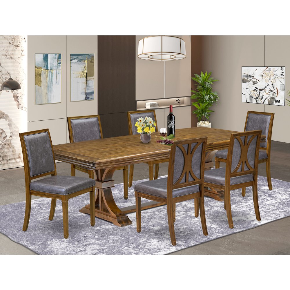 7 piece Mid Century Dining Table Set a Kitchen Table and 6 Dinner Chairs. Picture 5