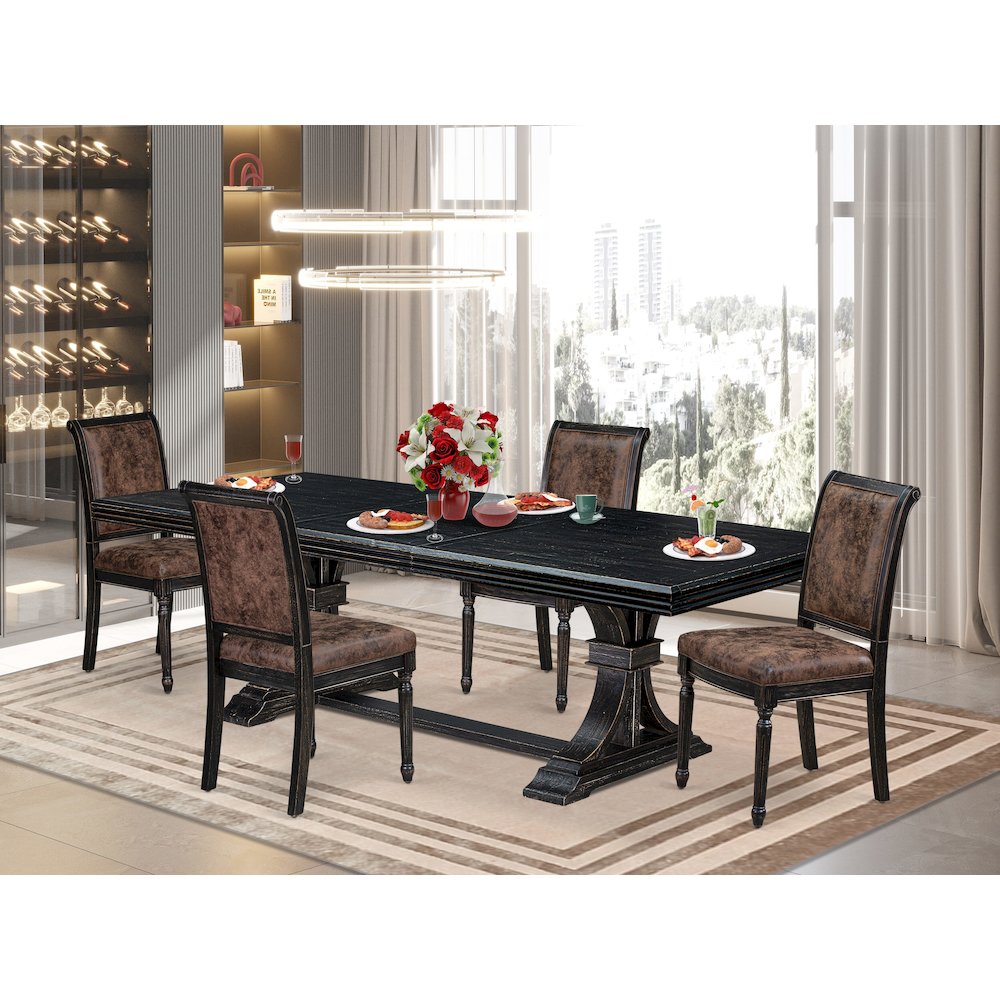 5 piece Mid Century Dining Table Set of a Dining Table and 4 Dinner Chairs. Picture 5