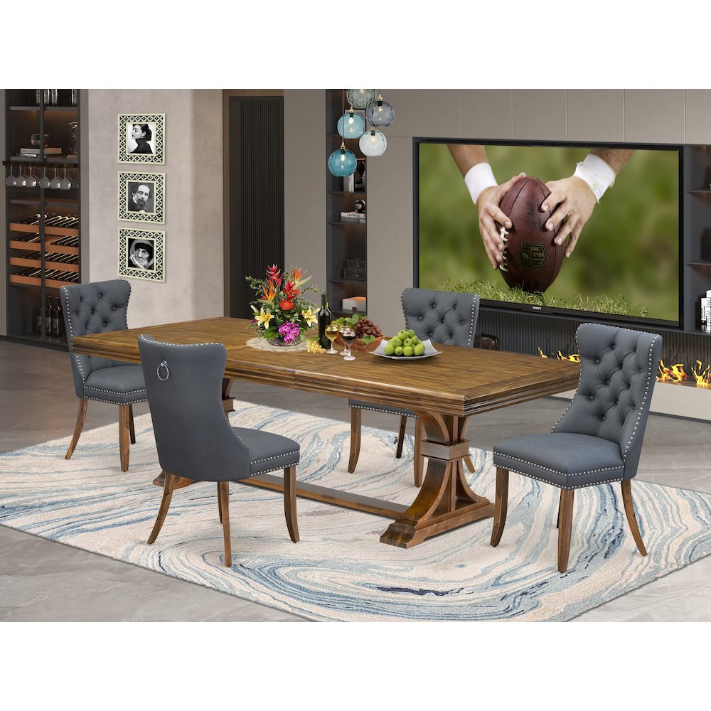 5 piece Kitchen Table Set consists of a Modern Table and 4 Dining room Chairs. Picture 5