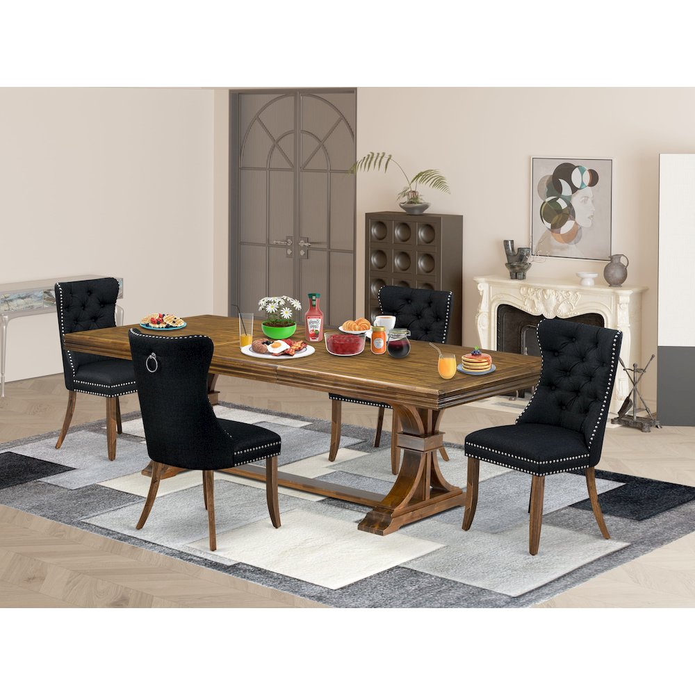 5 Pieces Modern Dining Set a Rectangle Kitchen Table and 4 Dining Chairs. Picture 5