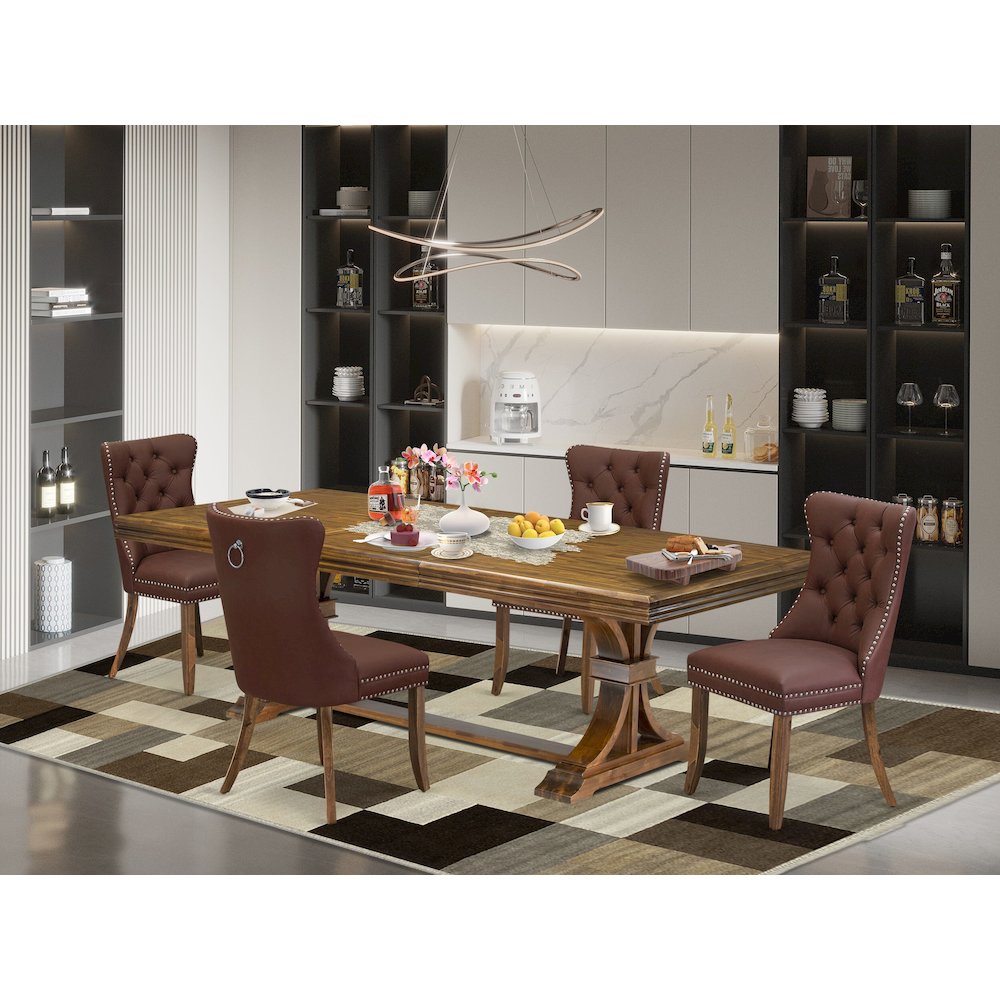 5 Pieces Dining Table Set Contains a Rectangle Table and 4 Chairs. Picture 5