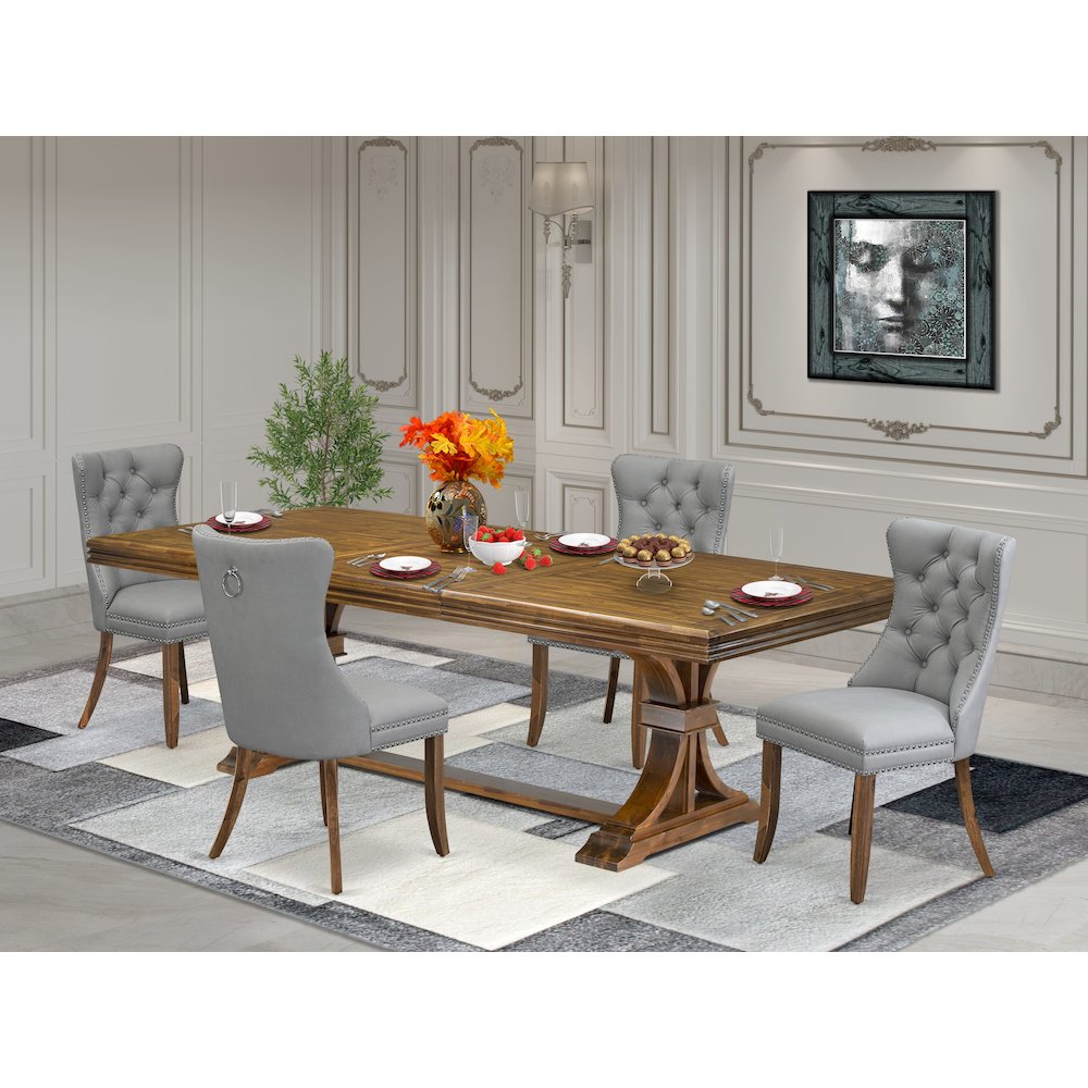 5 Pieces Modern Dining Set a Rectangle Kitchen Table and 4 Dining Chairs. Picture 5