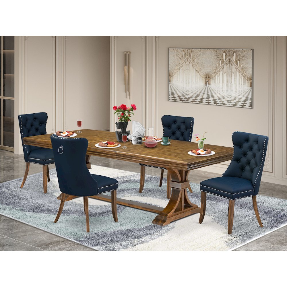 5 Pieces Modern Dining Set a Rectangle Kitchen Table and 4 Dining Chairs. Picture 5