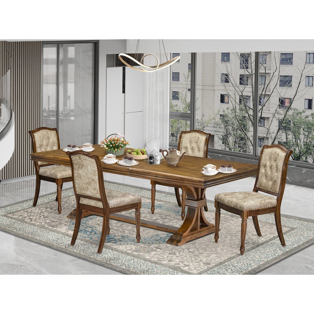 5 Pieces Kitchen table set a Rectangular Dining Table and 4 Dining Room Chairs. Picture 5