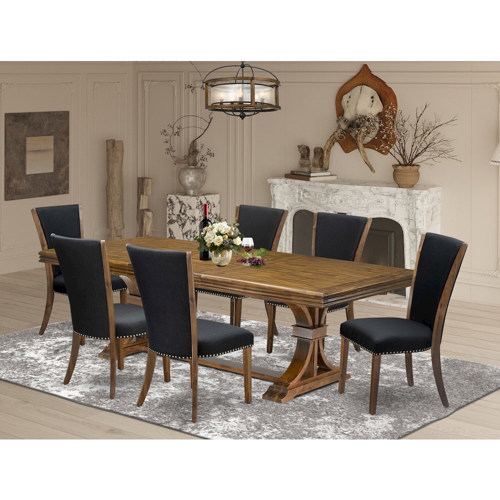 7 piece Mid Century Dining Table Set a Dining Table and 6 Dinner Chairs. Picture 5