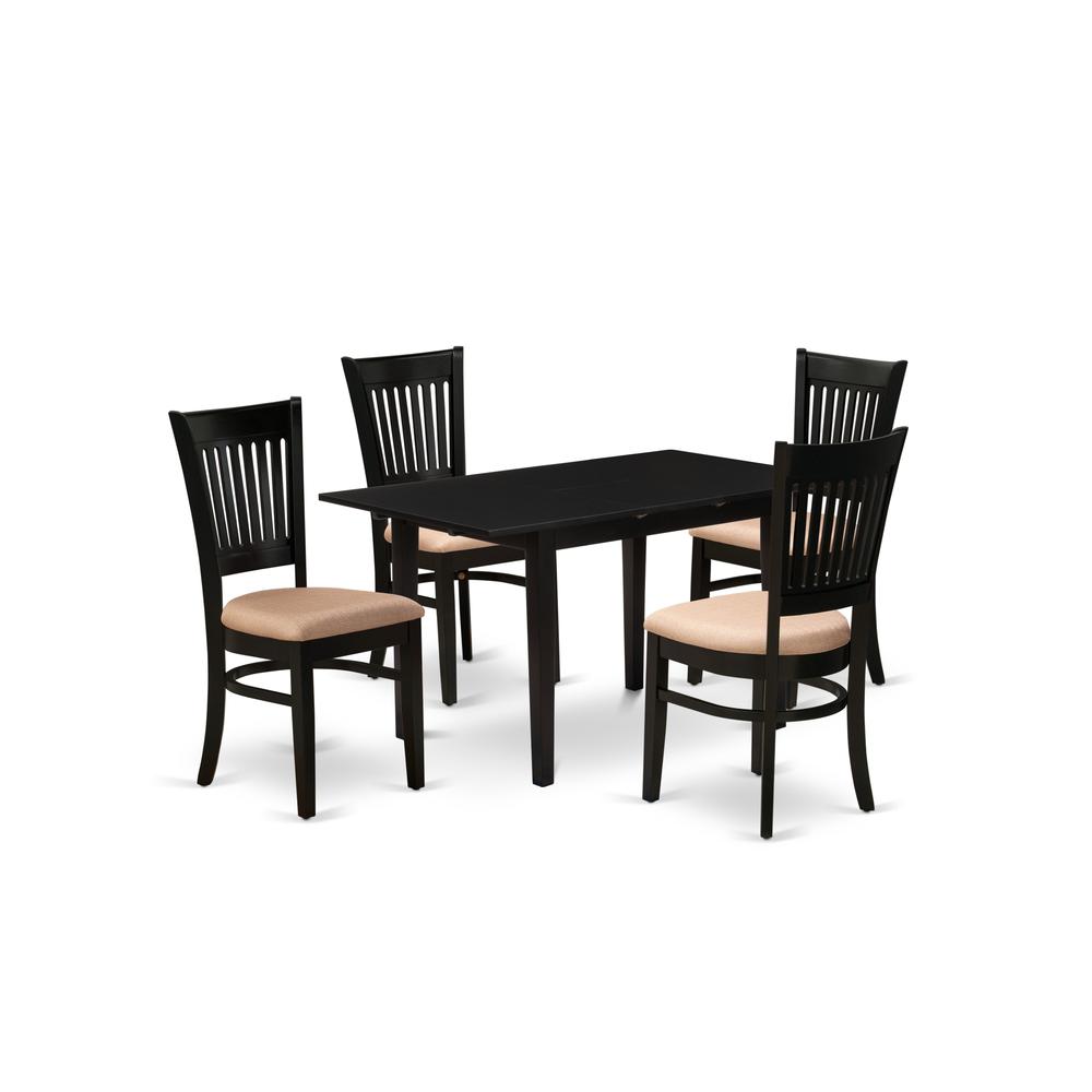 Dining Table- Dining Chairs, NFVA5-BLK-C. Picture 1