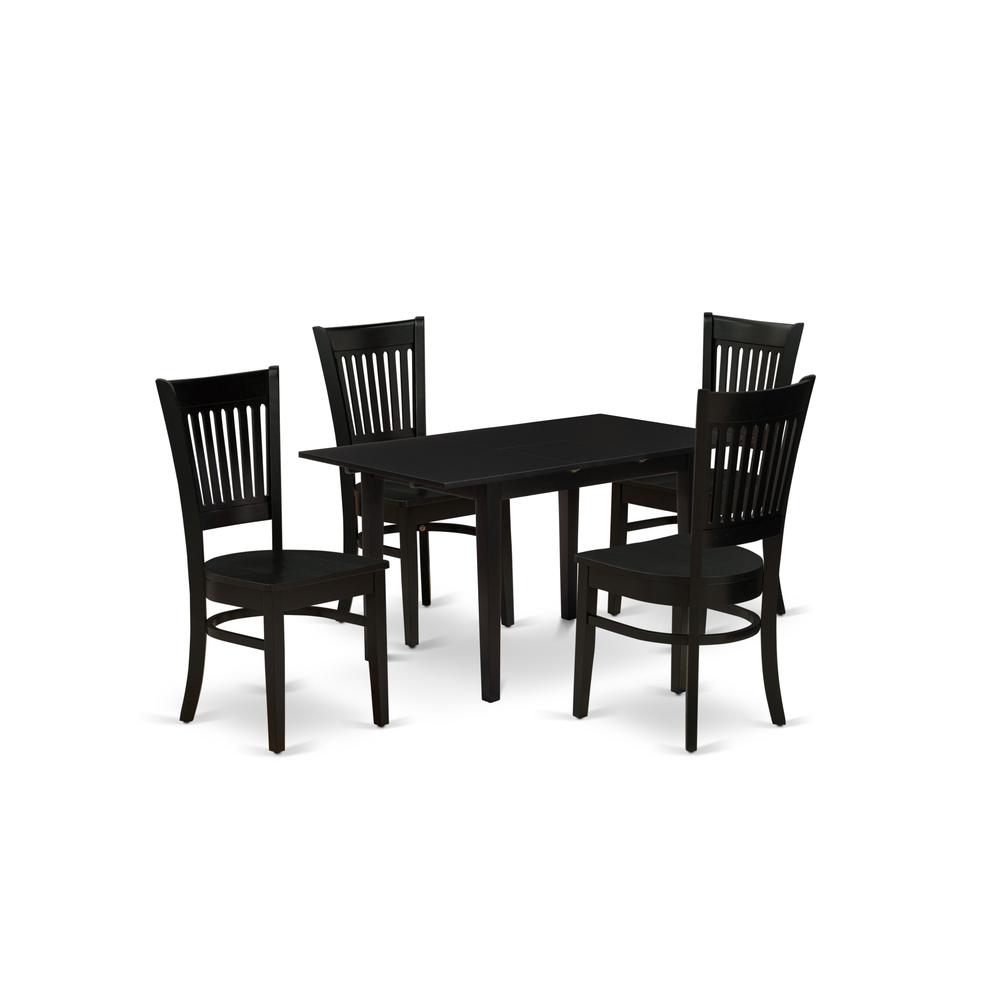 Dining Table- Dining Chairs, NFVA5-BLK-W. Picture 1