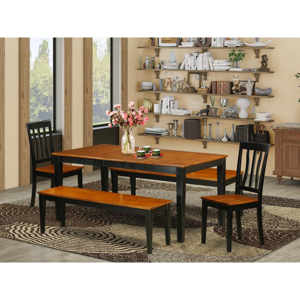 Dining Room Set Black & Cherry, NIAN5N-BCH-W. Picture 2