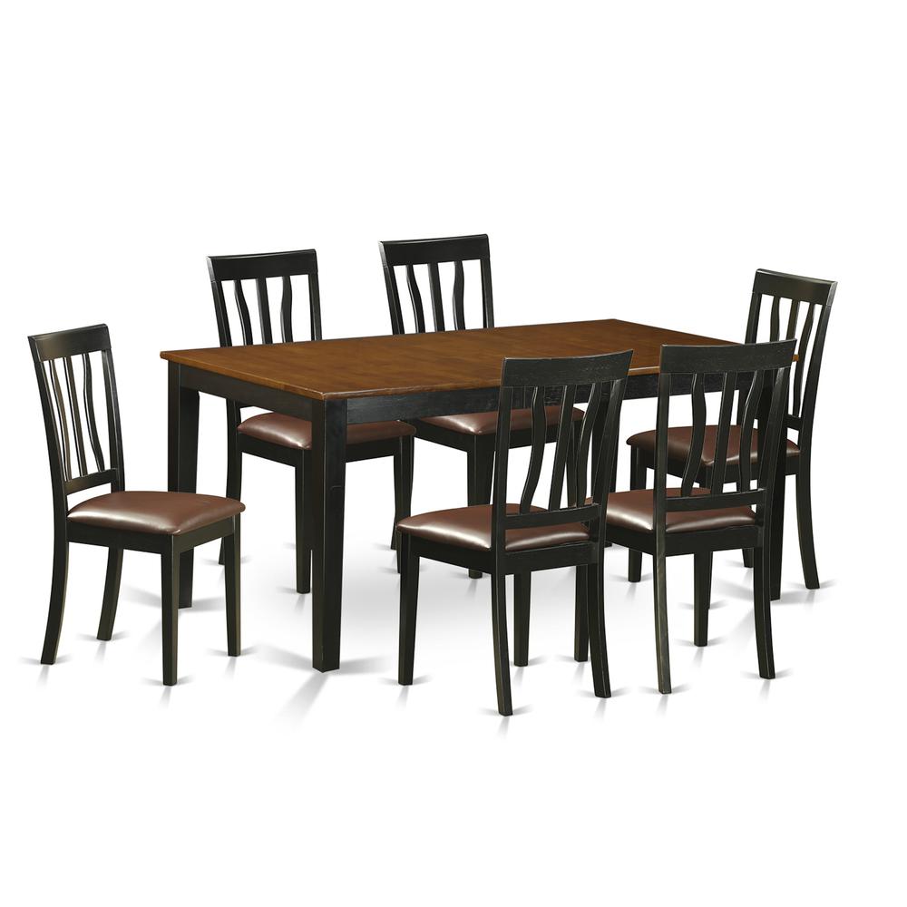 7  PC  Kitchen  Table  set-Dining  Table  and  6  Wooden  Dining  Chairs. Picture 1