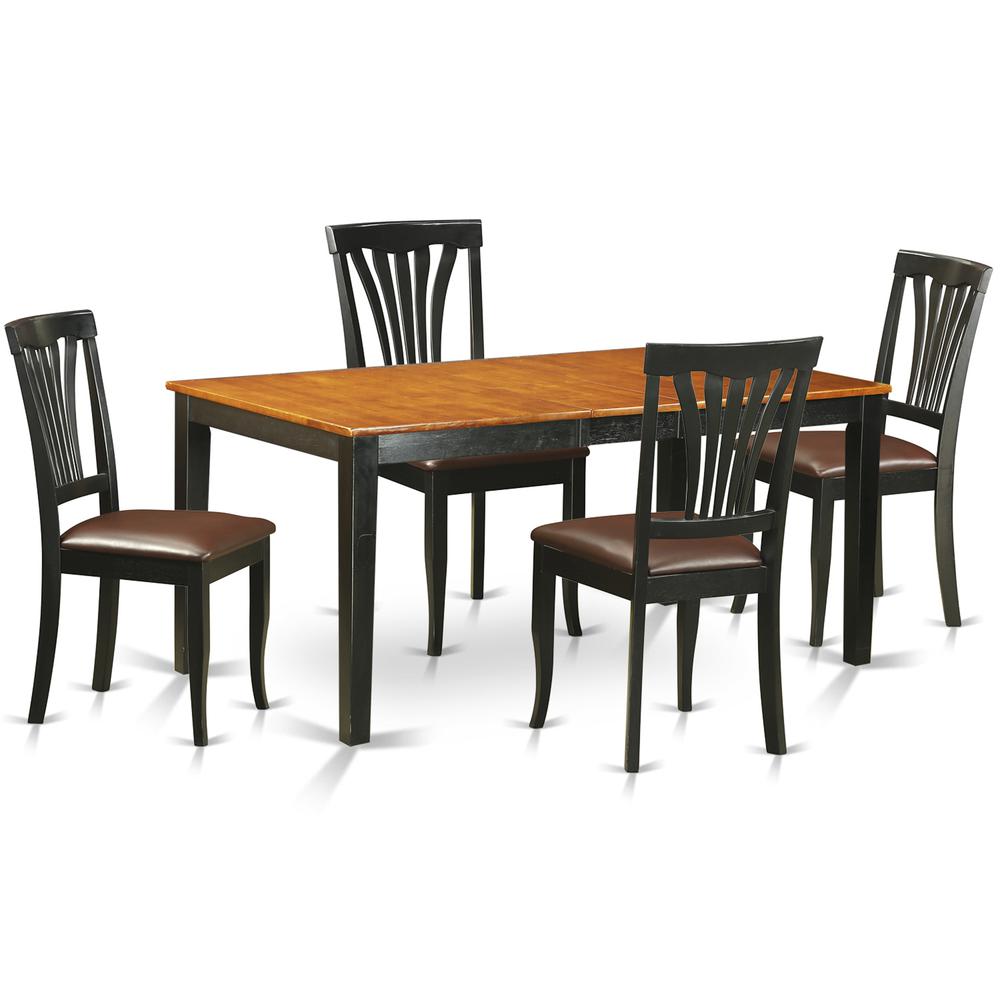 5  PC  Kitchen  Table  set-Dining  Table  and  4  Leather  Dining  Chairs. Picture 1