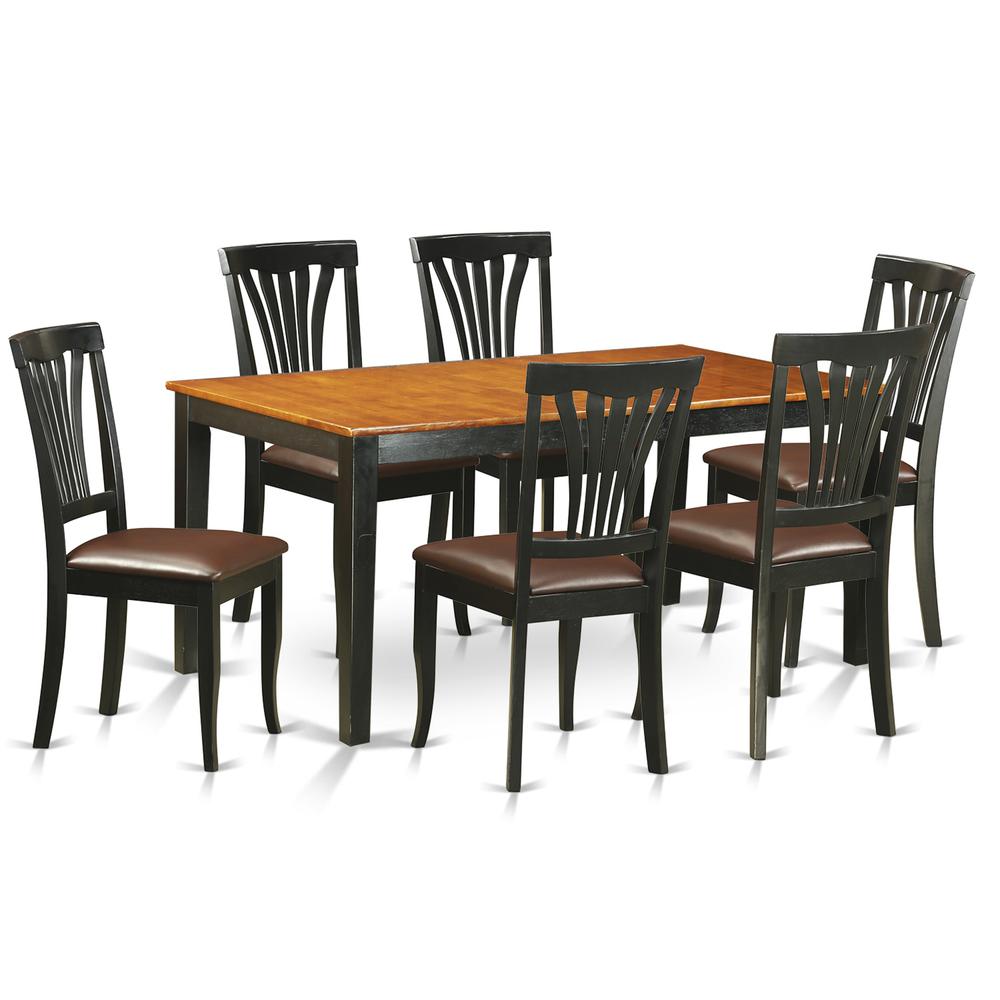 7  PC  Kitchen  Table  set-Dining  Table  and  6  Leather  Dining  Chairs. Picture 1