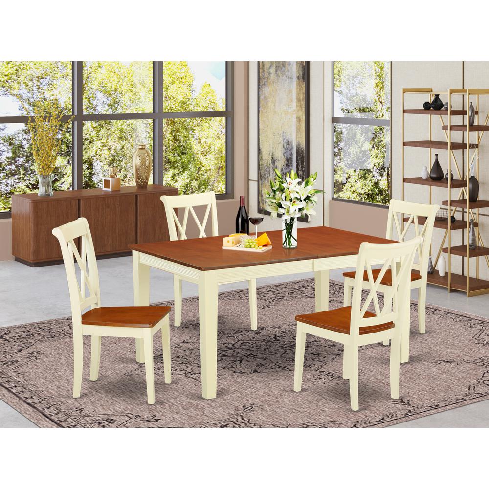 Dining Room Set Buttermilk & Cherry, NICL5-BMK-W. Picture 2