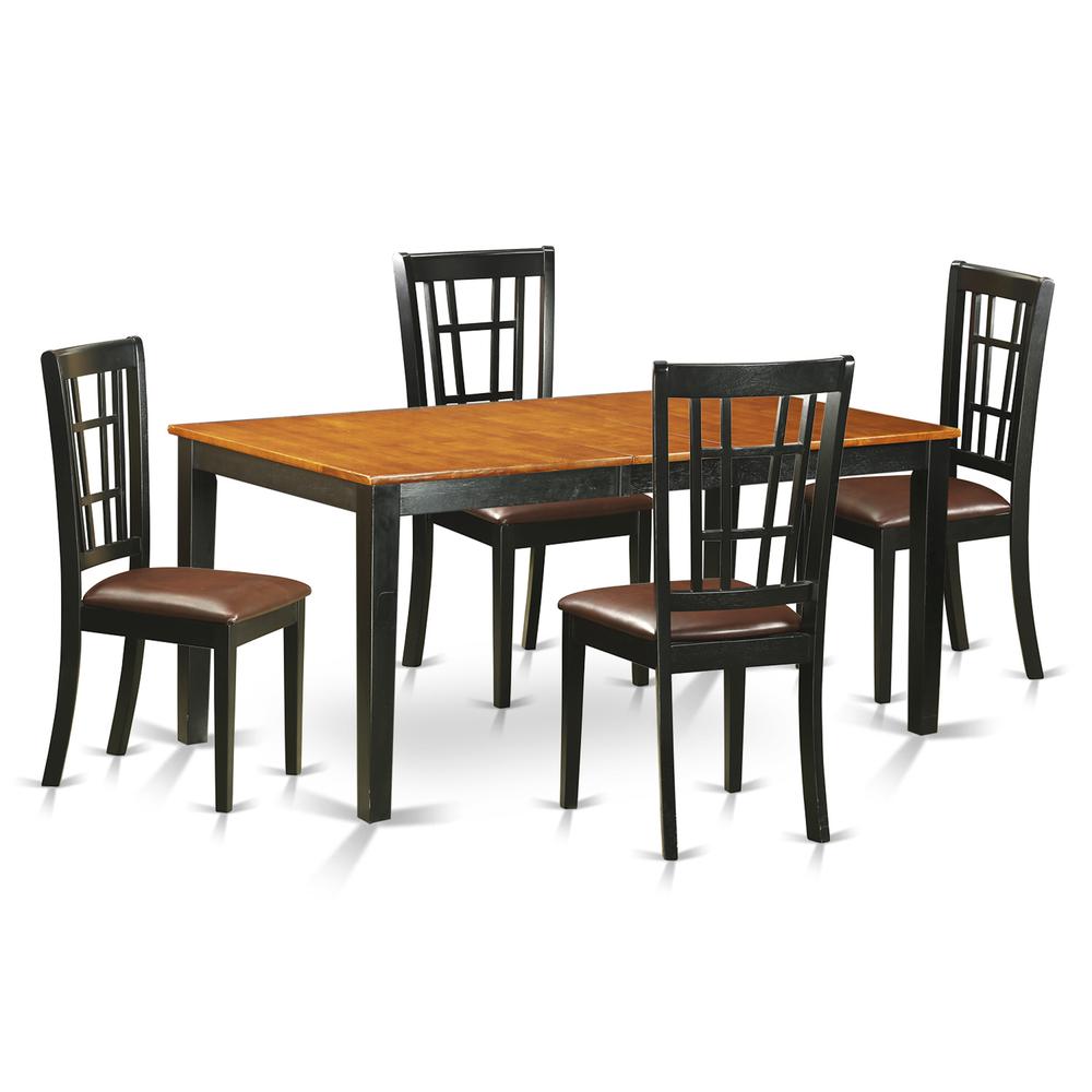 5  Pc  Dining  room  set  for  4-Table  with  Leaf  and  4  Kitchen  Dining  Chairs. Picture 1