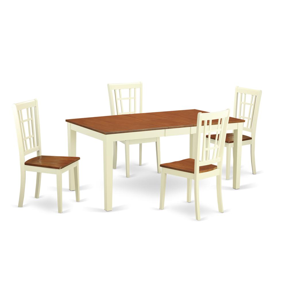 5  Pc  Dining  room  set-Table  with  Leaf  4  Chairs  for  Dining  room. Picture 1