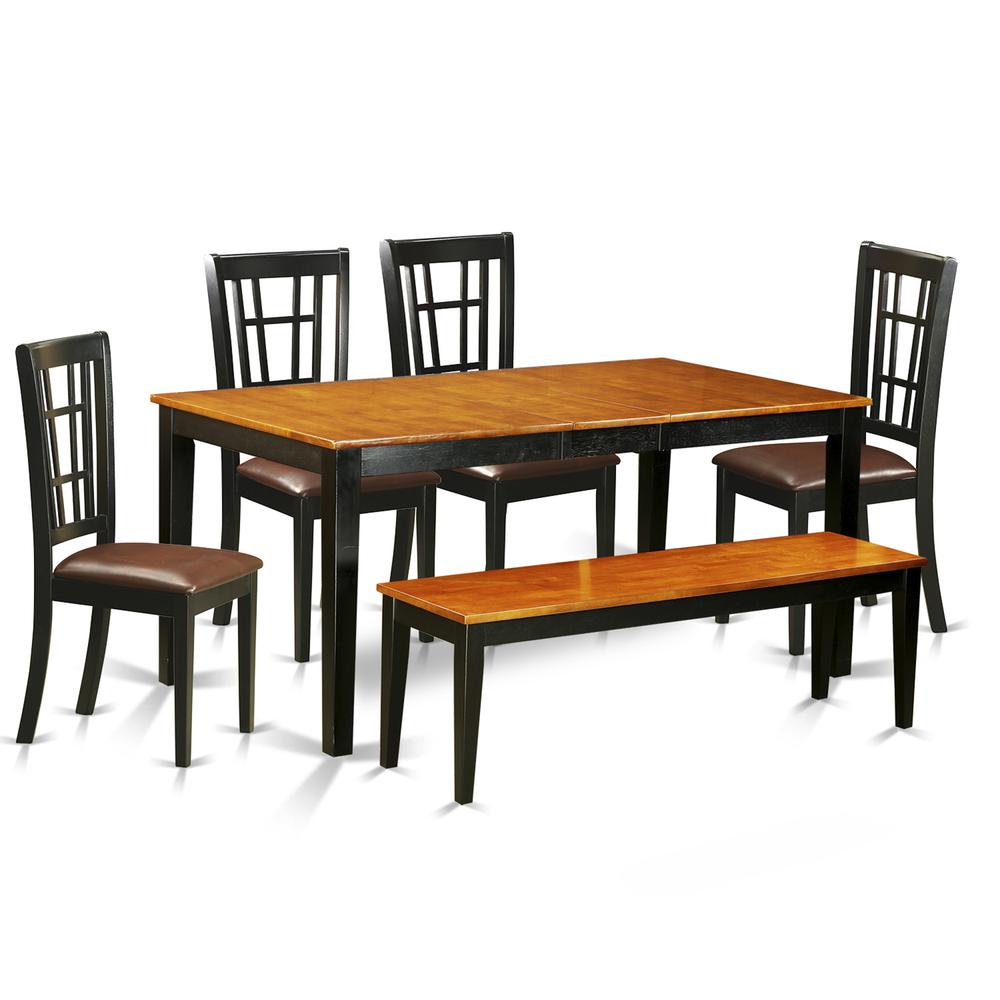 6  PC  Table  set-Dining  Table  and  4  Dining  Chairs  plus  a  bench. Picture 1