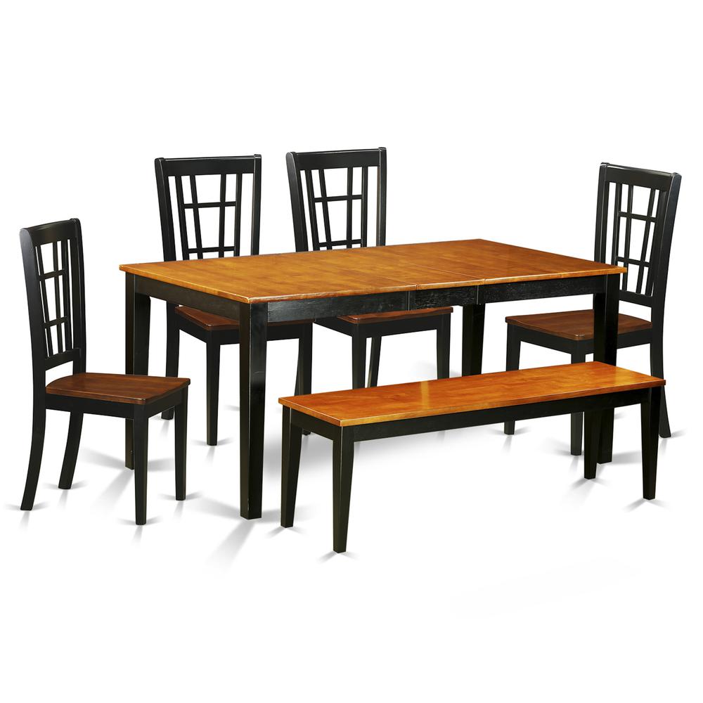 6-Pc  Dining  room  set  with  bench-Kitchen  Tables  and  4  Dining  Chairs  Plus  bench. Picture 1