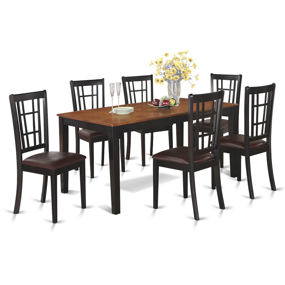7  PC  Dining  room  set-Dining  Table  with  Leaf  and  6  Kitchen  Chairs. Picture 1