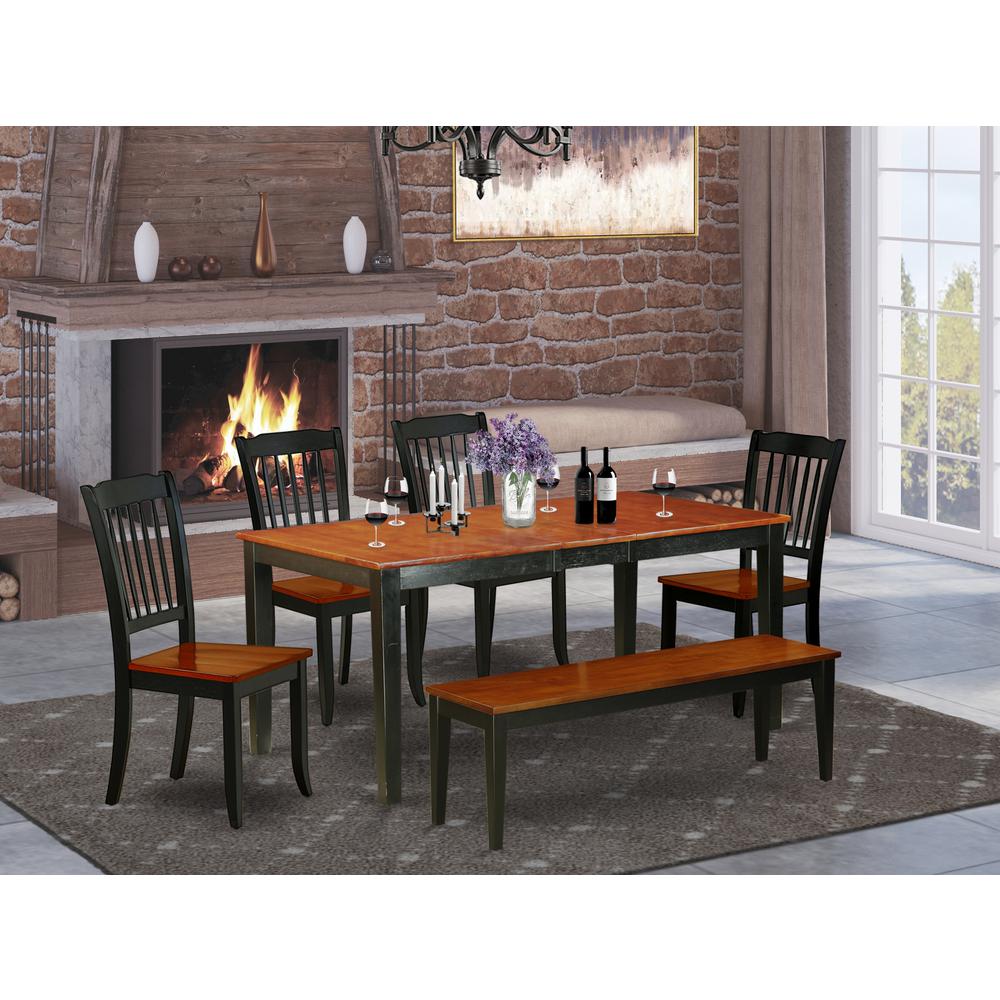 Dining Room Set Black & Cherry, NIDA6-BCH-W. Picture 2