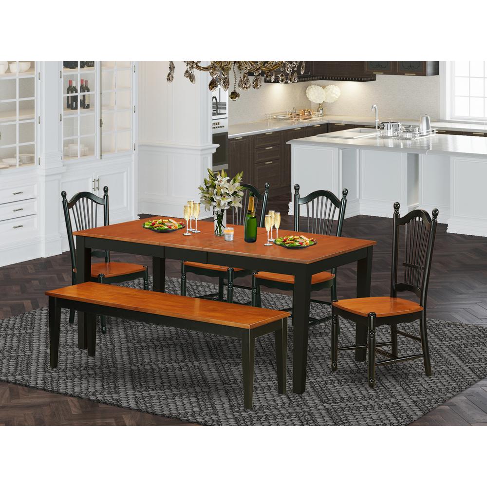 Dining Room Set Black & Cherry, NIDO6-BCH-W. Picture 2