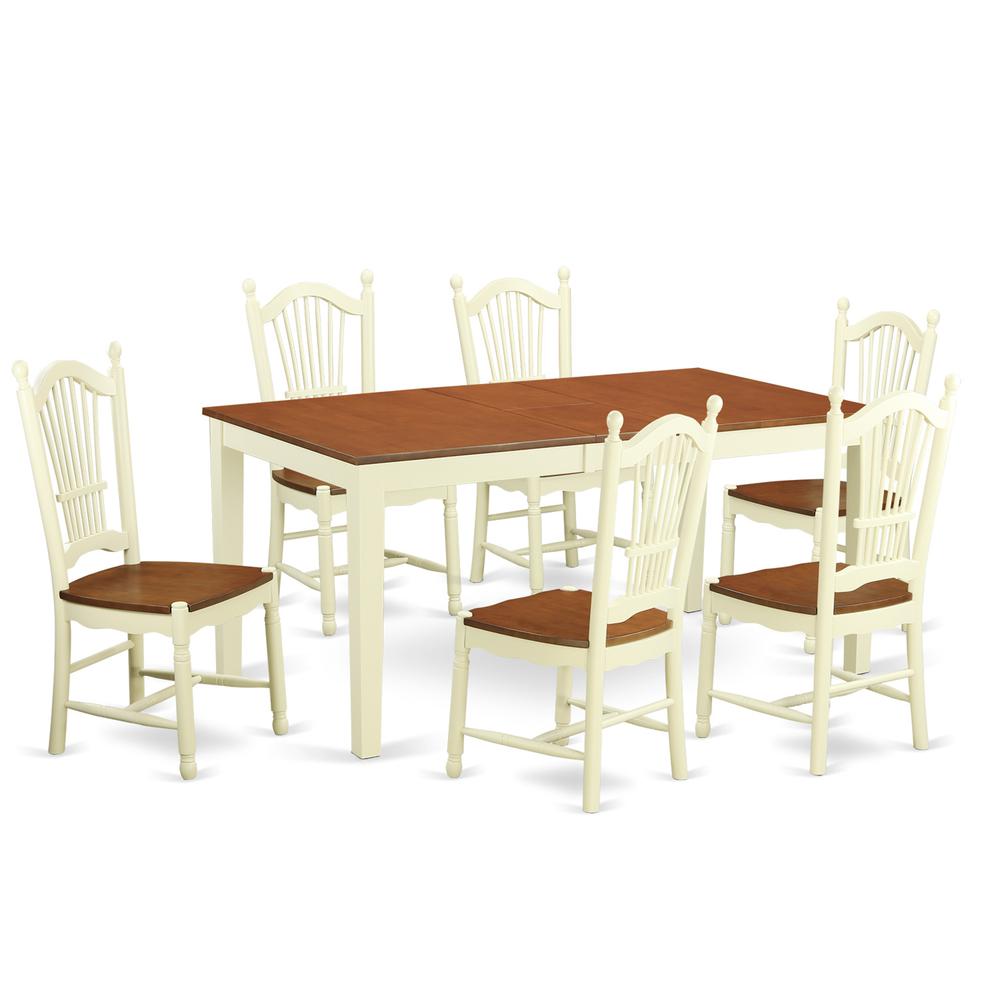 7  PC  Kitchen  nook  Dining  set  for  6-Kitchen  dinette  Table  and  6  Dining  Chairs. Picture 1