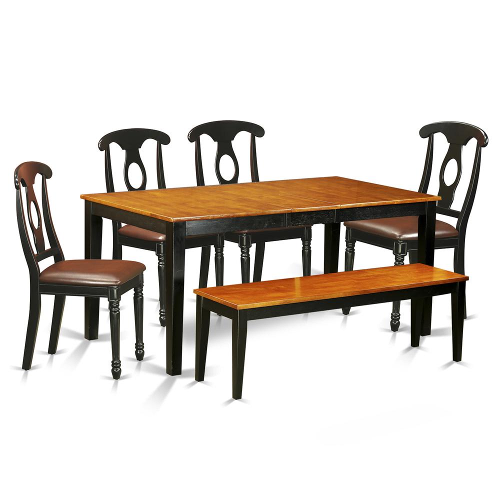6-Pc  Dining  set  with  bench-Kitchen  Tables  and  4  Dining  Chairs  Plus  bench. Picture 1