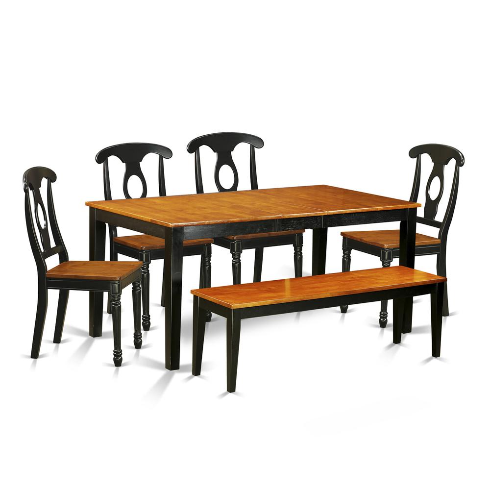 6-PC  Dining  room  set  with  bench-Kitchen  Tables  and  4  Dining  Chairs  Plus  bench. Picture 1